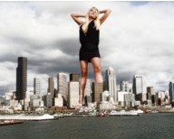 giantess crush collage city mega blonde legs skyscrapers ships waterfront
