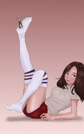 drawing gentle feet color anime brunette socks legs shrunken_man