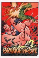drawing giantess feet comic color barefoot anime superhero shrunken_men fighting unknown_comic ripped_clothing savage_dragon