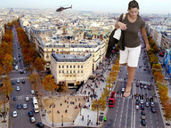 giantess crush city helicopter brunette sandals unaware
