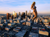 giantess feet city mega blonde swimsuit cars high_heels helicopter