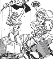 breasts drawing giantess monochrome anime superhero