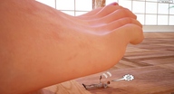 giantess crush barefoot story shrunken_men foot_crush jessi_and_vicky tiny_mk digital_render