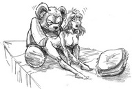 drawing monochrome penis sex anime slave torture shrunken_woman entrapment