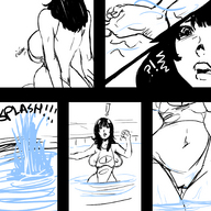 drawing growth giantess monochrome swimsuit sequence amazon