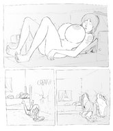 breasts drawing growth giantess nude comic monochrome destruction barefoot sequence amazon unaware tattoo berggie outgrowing_room
