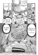 drawing size_difference manga monochrome maid_uniform threesome facesitting amzonian