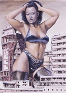 drawing giantess city black_hair color anime akafuji asian yasuyuki_nishio