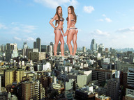 collage city long_hair butt destruction helicopter brunette underwear wonderslug giantesses twins twin_city_twins