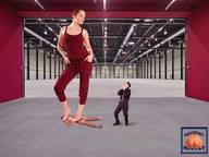 giantess crush collage feet buildings red_hair shrunken_men squeezemeflat