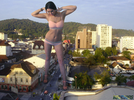 giantess collage city black_hair high_heels traffic looking_down people kristina beregous