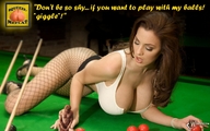 collage large_breasts long_hair cleavage high_heels brunette story fishnets shrunken_man teasing looking_down squeezemeflat looking_at_tiny