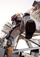 crush blonde armor clothed gun soles shoes looking_down cruel point_of_view raised_foot anya jessie_nigri