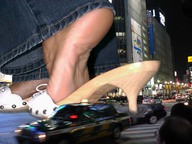 giantess collage feet city destruction traffic spike_heels bystanders