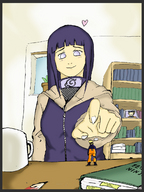 breasts drawing gentle giantess color naruto anime shrunken_men books cup hinata_hyuga naruto_(series)
