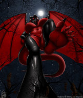 drawing giantess feet tail wings color claws soles foot_crush demoness night point_of_view raised_foot