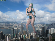giantess collage city mega blonde swimsuit destruction jets clouds sky beregous juju_panicat juliana