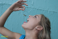 collage vore blonde finger hand shrunken_woman open_mouth falling adrianna_daniels dropped fizzgig