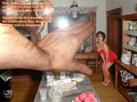 collage giant male high_heels story dress short_hair hand shrunken_woman