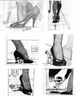 giantess feet manga comic handheld high_heels scared shrunken_men hand nylons running cigarette grabbing unknown_manga
