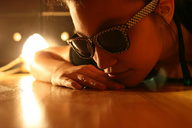 collage micro finger hand face worship shrunken_man sunglasses found