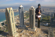 collage city mega black_hair brunette boots unknown_artist purse jacket helicopter_point_of_view cocktail_dress