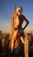 giantess city blonde butt swimsuit legs sunglasses paris_hilton sunset new_york_city docop empire_state_building