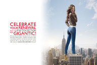 giantess collage jeans brunette advertisement captions new_york_city