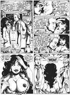 drawing growth giantess monochrome huge_breasts