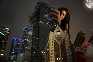 giantess collage city black_hair destruction hand