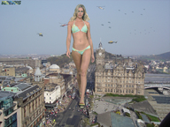 giantess collage city swimsuit helicopter walking jets people streets flip_flops beregous vehicle_crush ana_hickmann edinburgh