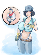 drawing comic color anime shrunken_men atlantis between_breasts