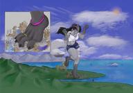 drawing giantess crush furry tail city color destruction clothed dance husky island emily