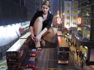 giantess collage city mega blonde high_heels traffic bus pedicure wedding_ring bracelet