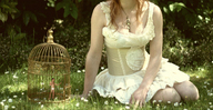 gentle collage slave dress shrunken_men cage entrapment nature