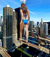 giantess crush collage feet city mega butt swimsuit bridge destruction water traffic brunette skyscraper river vehicles chicago