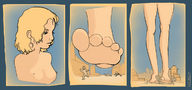 drawing crush feet blonde color destruction soles anime town