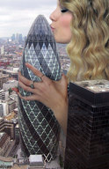 giantess city mega blonde kissing hand london skyscraper rings docop gherkin