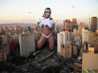giantess collage city blonde high_heels traffic helicopter streets vehicles beregous ripped_clothing juju_panicat