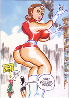 breasts drawing giantess panties city mega comic black_hair color butt clothed handheld skirt anime gloves boots fire thighs costume superman lois_lane doom_patrol earrings belt hairband joe_gravel rescue reporter dc_comics bare_legs elasti-girl jimmy_olsen x-ray_goggles rita_farr