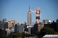 breasts giantess collage city blonde destruction rampage cleavage helicopter wonderslug shorts new_york_city empire_state_building melissa_giraldo swimsuit_top