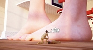 crush feet barefoot blood story foot_crush shrunken_people jessi_and_vicky tiny_mk digital_render