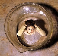 long_hair brunette scared caught shrunken_woman