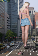 giantess collage city blonde handheld barefoot walking running people streets beregous vehicle_crush jenni_czech pink_bra jean_skirt kidnapping