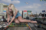 giantess collage city blonde barefoot helicopter legs shorts running people beregous vehicle_crush jenni_czech