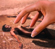 giantess collage nude hand shrunken_woman