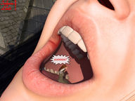 giantess vore city teeth shrunken_woman close_up cruel bruzzo liuti example_interactive_comic_evil digital_render