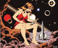 drawing giantess insertion mega space color long_hair barefoot wood sex_toy