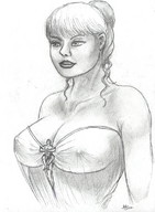 breasts drawing giantess monochrome anime in_between shrunken_men lineart