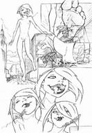 drawing giantess nude pussy vore city mega monochrome destruction fallynangel shrunken_woman hunting panels mass_vore